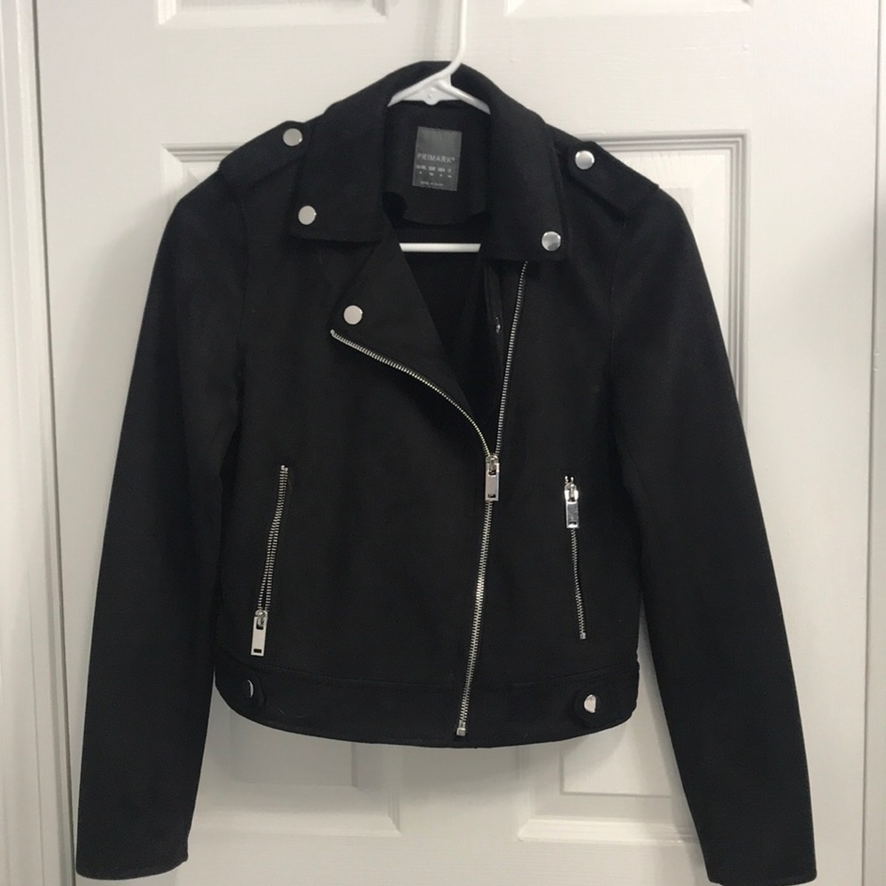 Faux suede moto jacket